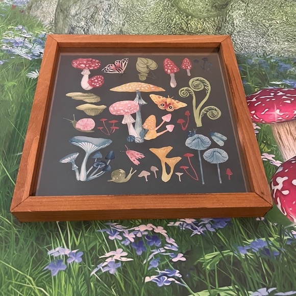 Framed Mushroom Wall Art, 12x12, NWT - Picture 2 of 5